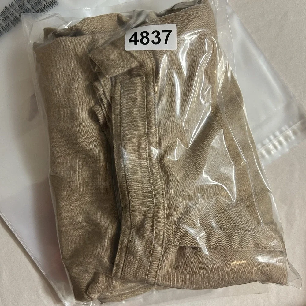 Cubavera Natural Linen Blend Pants Tan Mens Trousers Summer Comfort Lounge Beach